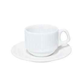 Xícara Com Pires Porcelana Gourmet Hotel Oxford - 200 ml