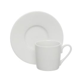 Xícara De Café Com Pires De Porcelana 80Ml Hauskraft - Branco