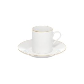 Xícara De Café Com Pires Royal Hauskraft 90 Ml - Filete Dourado