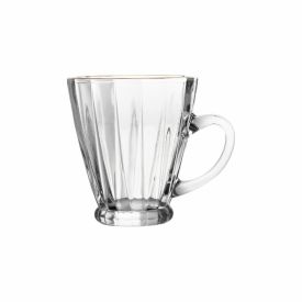 Xícara De Café Radial Com Filete Dourado 160 Ml - Transparente