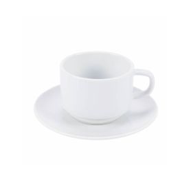 Xícara de Chá com Pires Porcelana Paola Tramontina 240Ml - Branco