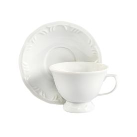Xícara De Chá Com Pires De Porcelana Pomerode Schmidt 200 Ml - Branco