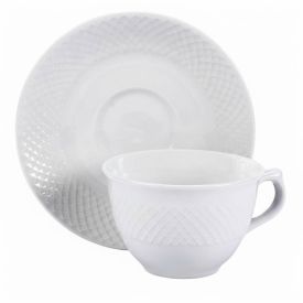 Xícara de Chá com Pires Valência Havan Casa 220Ml - Branco