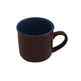 Caneca Para Café Harmonie Em Cerâmica Dynasty Marrom/Azul Royal - 90ML