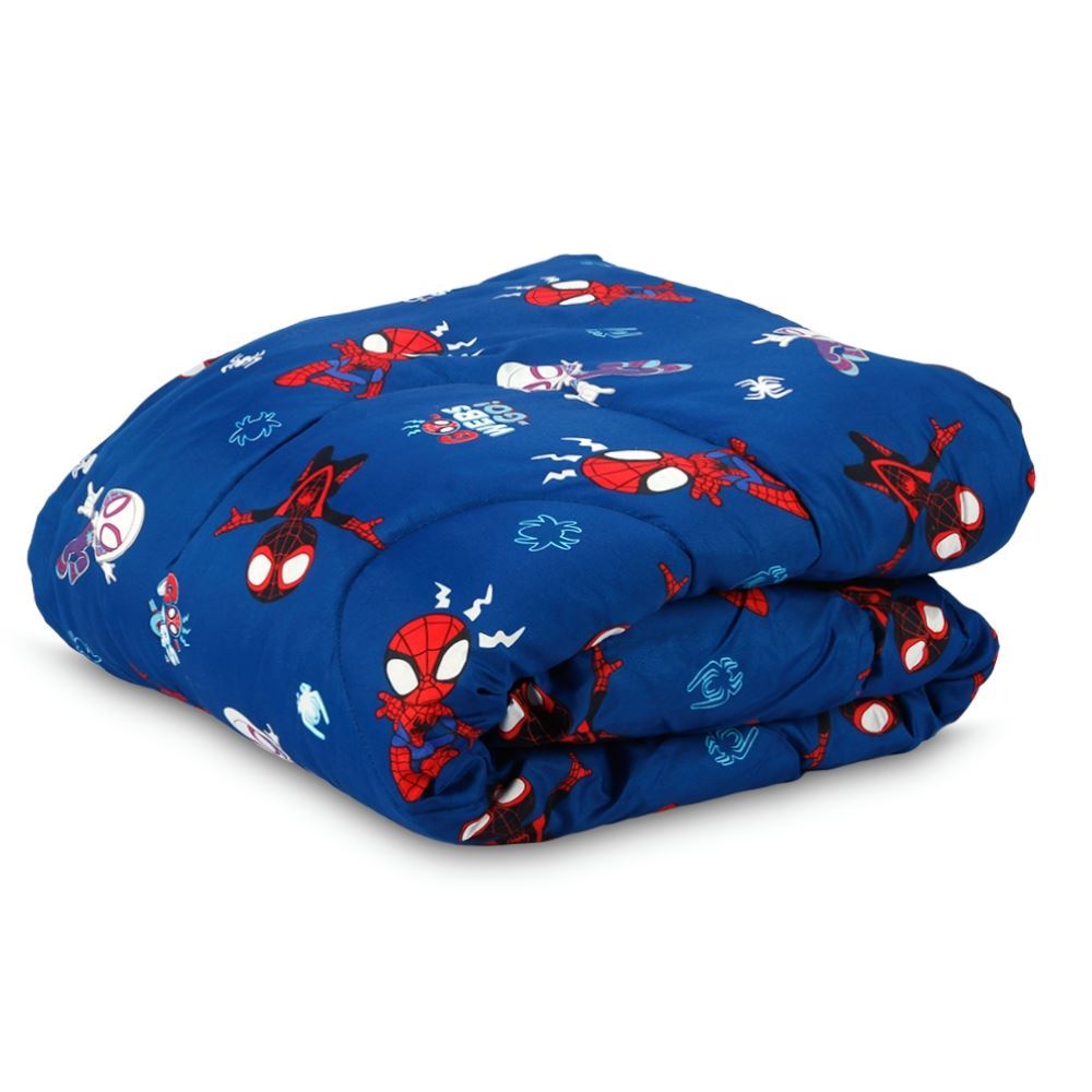 Edredom Solteiro 100% Poliéster Disney Hedrons - Spidey Webs Rotativo