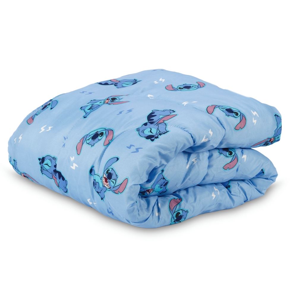Edredom Solteiro 100% Poliéster Disney Hedrons - Stitch Nope Rotativo