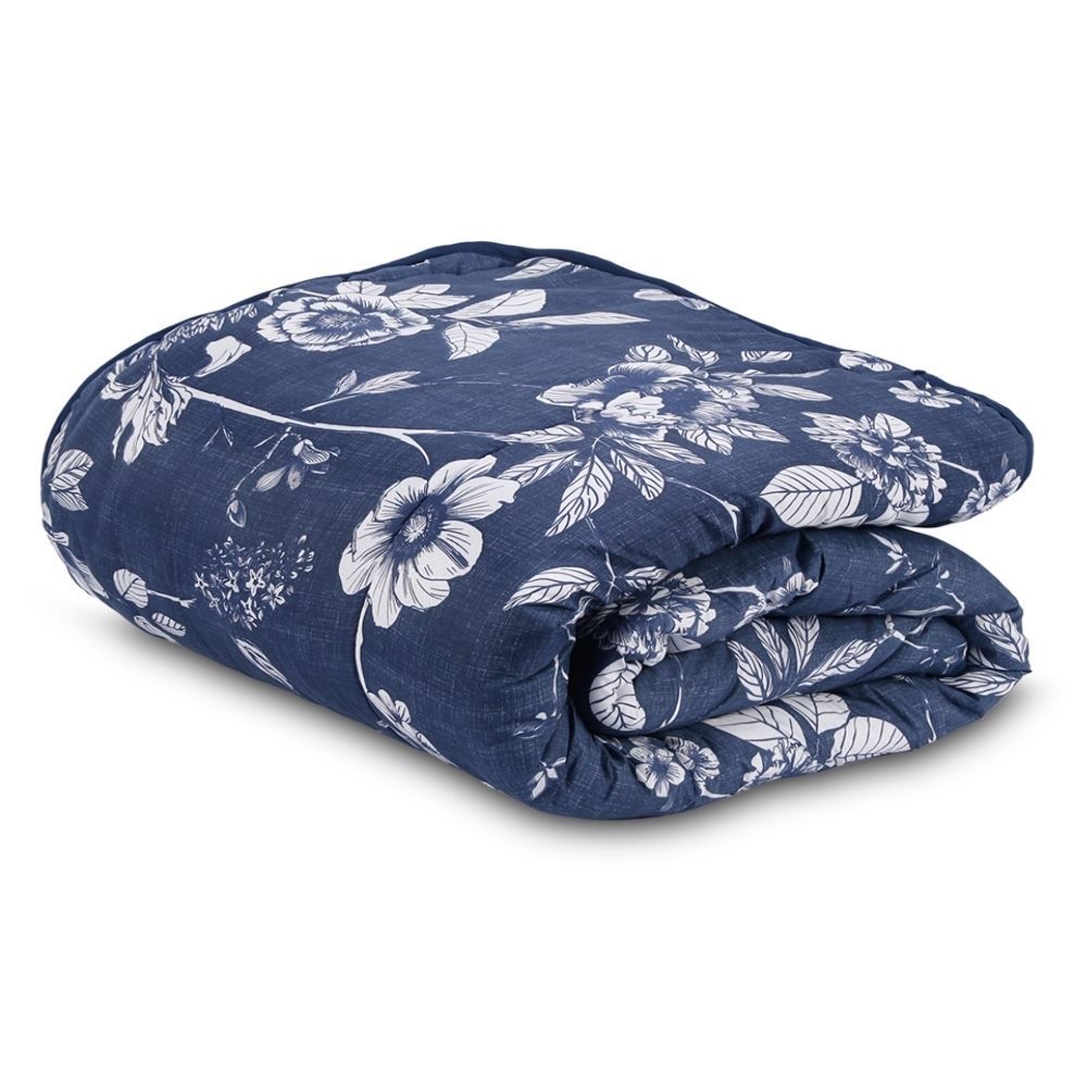 Edredom Solteiro Estampado Bellagio Havan Casa - Cecilia Floral Azul