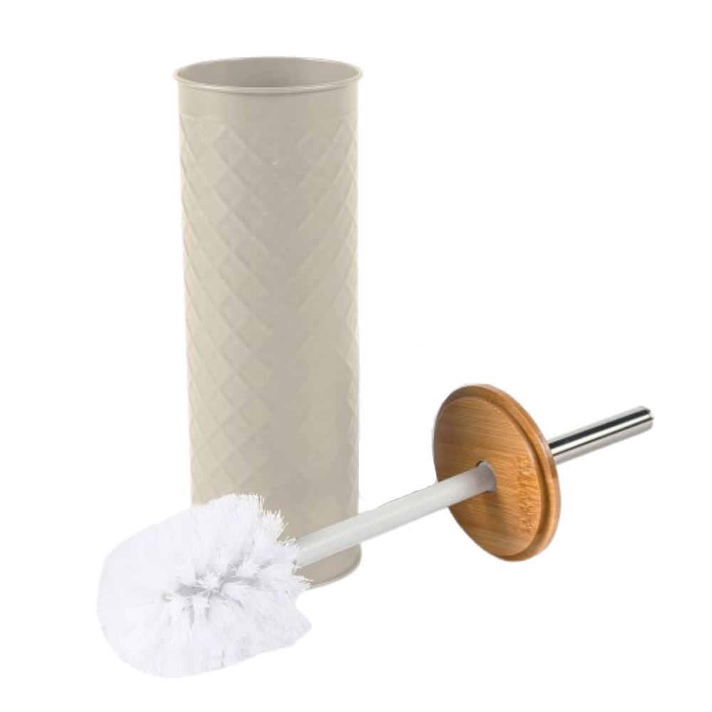 Escova Sanitária com Tampa de Bambu Havan Casa - Taupe