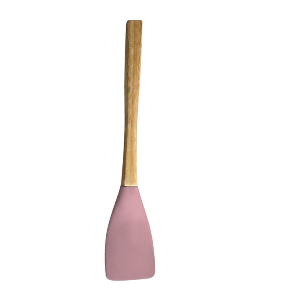 Espátula De Silicone Com Cabo De Bambu Havan Casa - Rosa