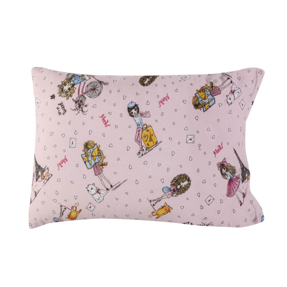 Fronha Infantil 100% Algodão Estampada Havan Kids - Friends In Paris 