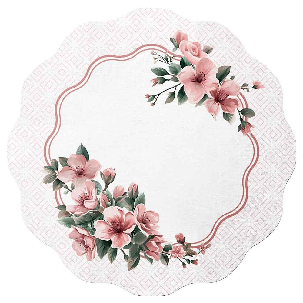 Fundo de Prato Viena 40 cm Havan Casa - Floral Rosa
