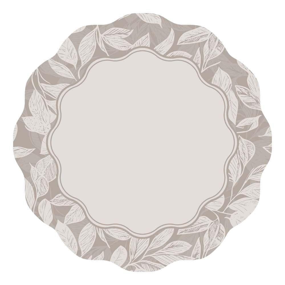 Fundo de Prato Viena 40 cm Havan Casa - Folhas Cinza