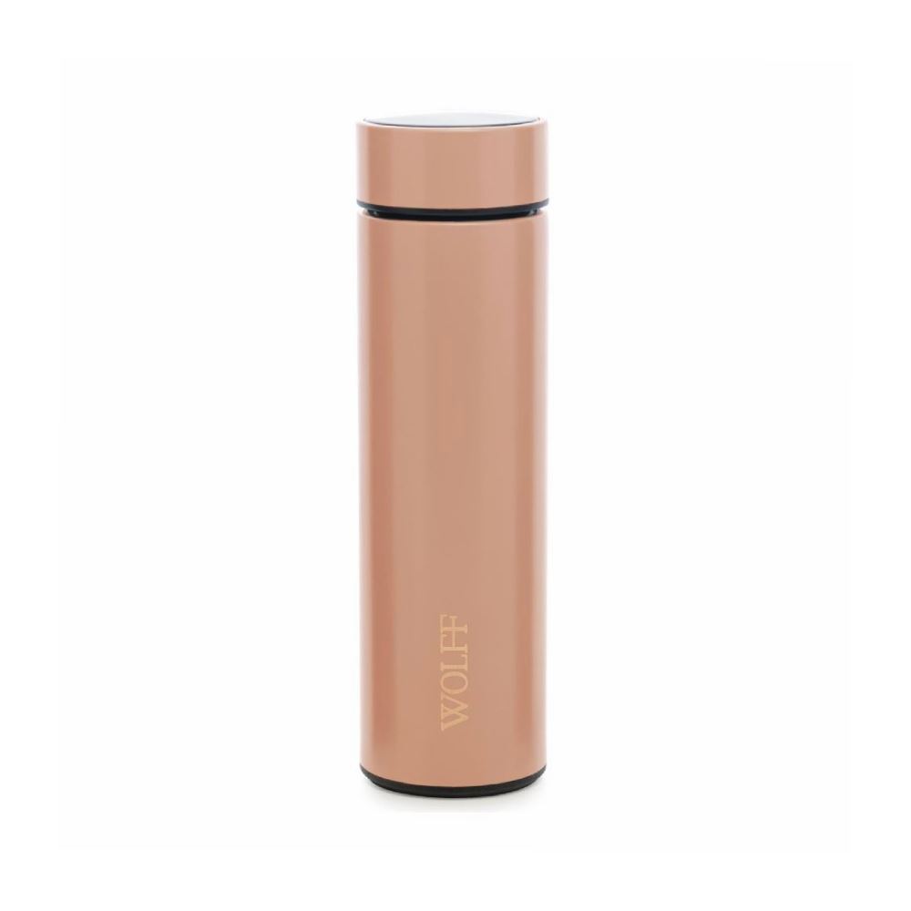 Garrafa Inox Com Termômetro Led Wolf 500 Ml - Rose