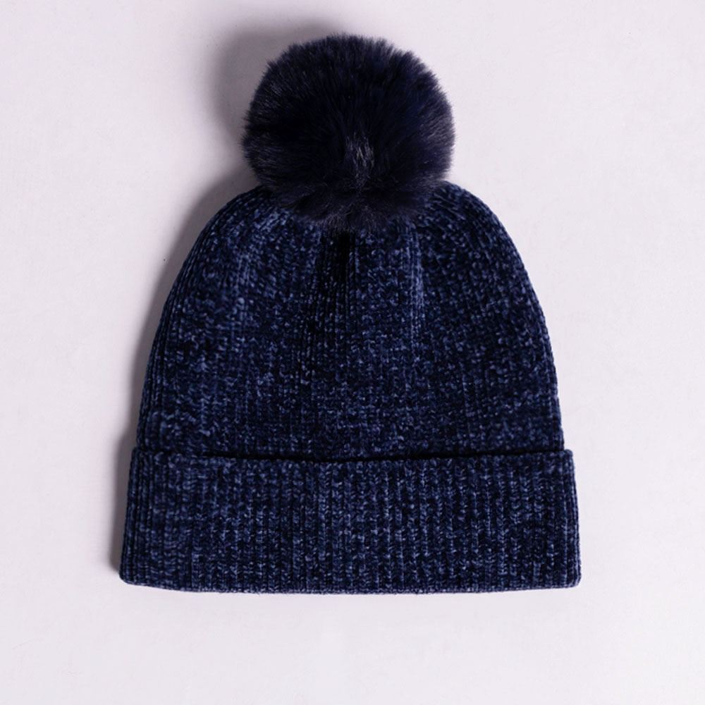 Gorro Feminino Em Tricot Boby Blues Azul Marinho
