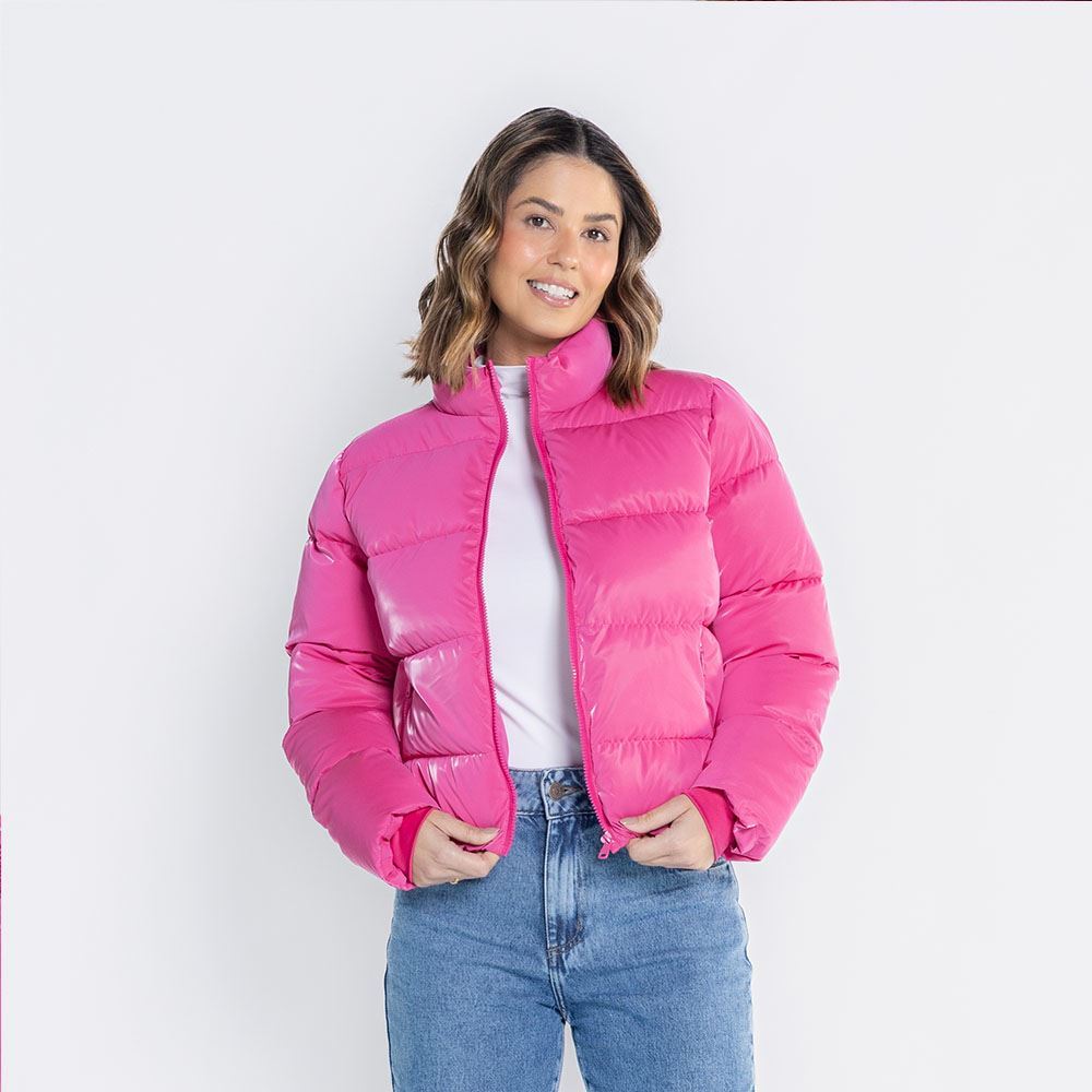 Jaqueta Feminina Puffer Glow Com Forro Peluciado Boby Blues Hibisco