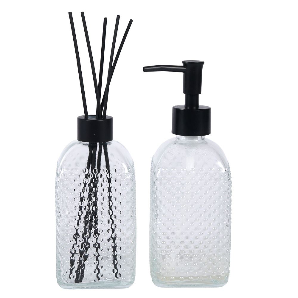 Jogo de Porta Sabonete e Difusor em Vidro 400Ml Uz - BRANCO FANTASMA