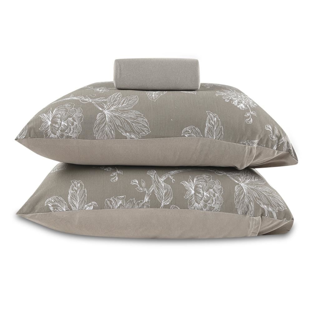 Jogo de Cama Casal Malha 3 Peças Havan Casa - Constance Taupe