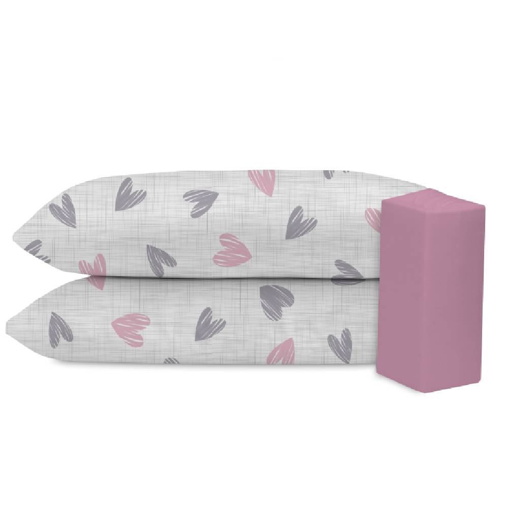 Jogo de Cama Casal Malha 3 Peças Havan Casa - Amore Rosa Make