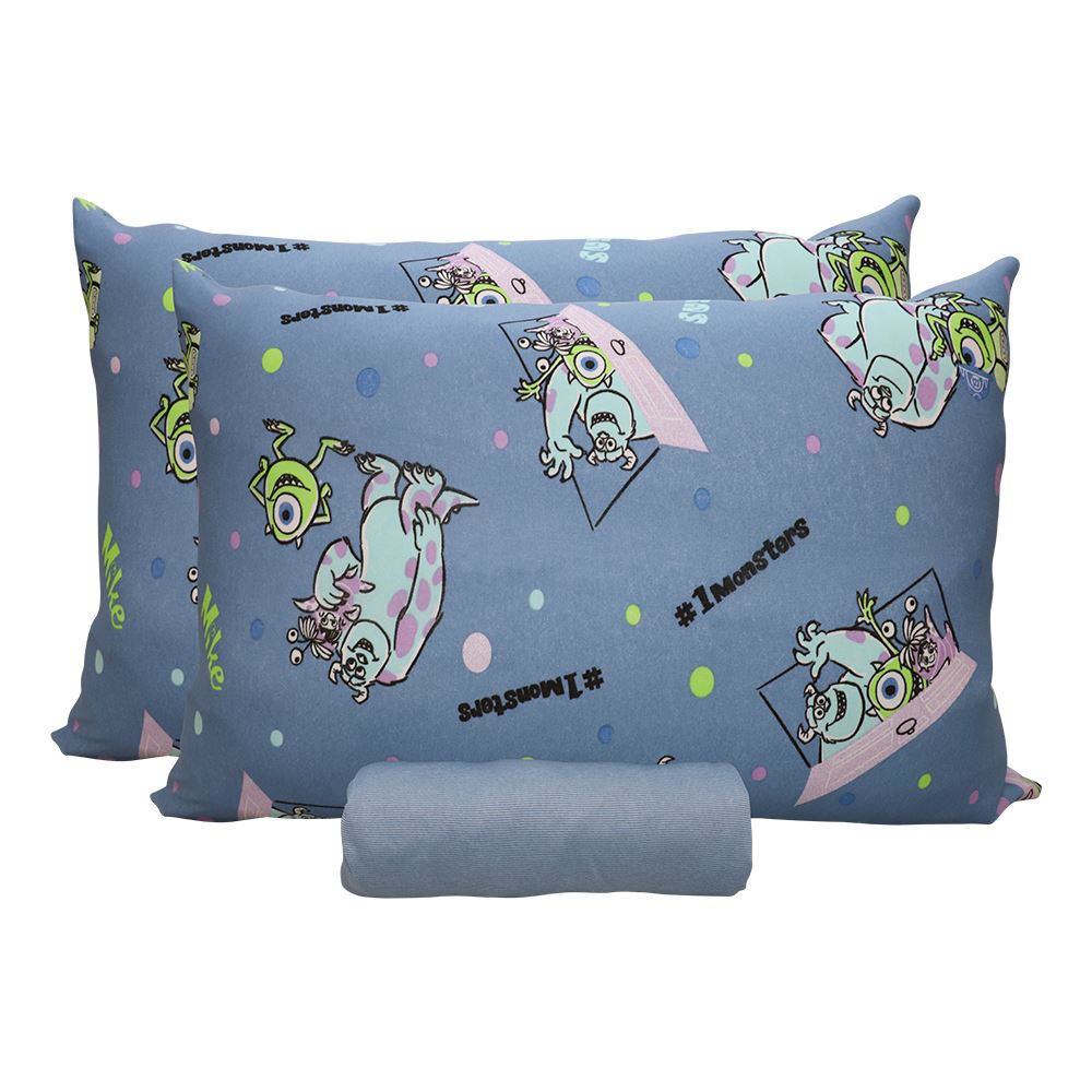 Jogo de Cama Casal Disney Portallar 3 pçs - Sulley e Mike Azul
