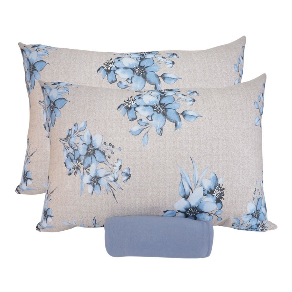 Jogo de Cama Casal Malha Paris Havan Casa 3 pçs - Crepúsculo Azul Jeans
