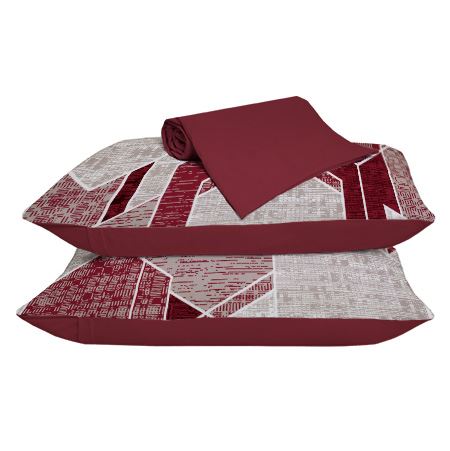 Jogo De Cama King Malha 100% Algodão Solecasa 3 Pçs - Rubi Carmim