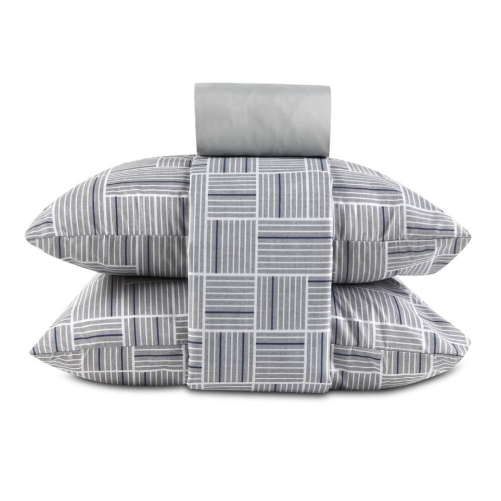 Jogo de Cama Queen Elegance Havan Casa 4 pçs - Detroit Geo Azul