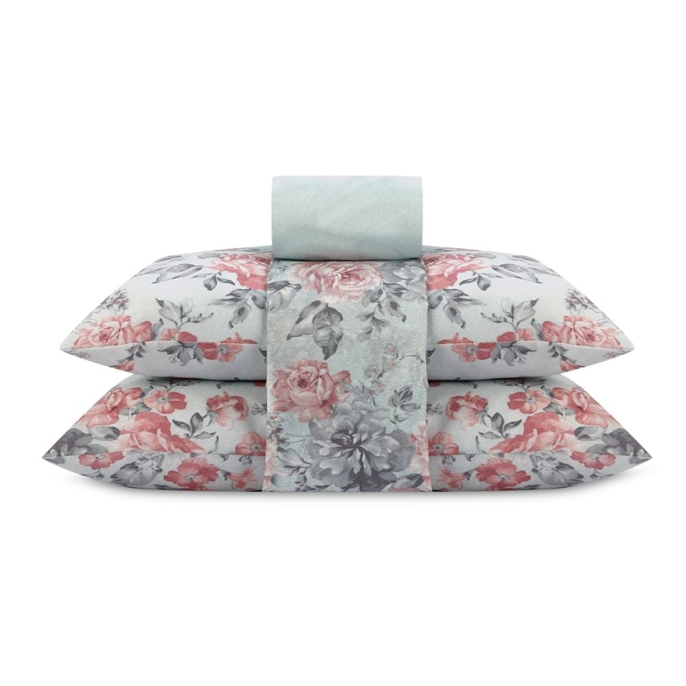 Jogo de Cama Queen Napoli Havan Casa 4 pçs  - Suela Flowers Verde