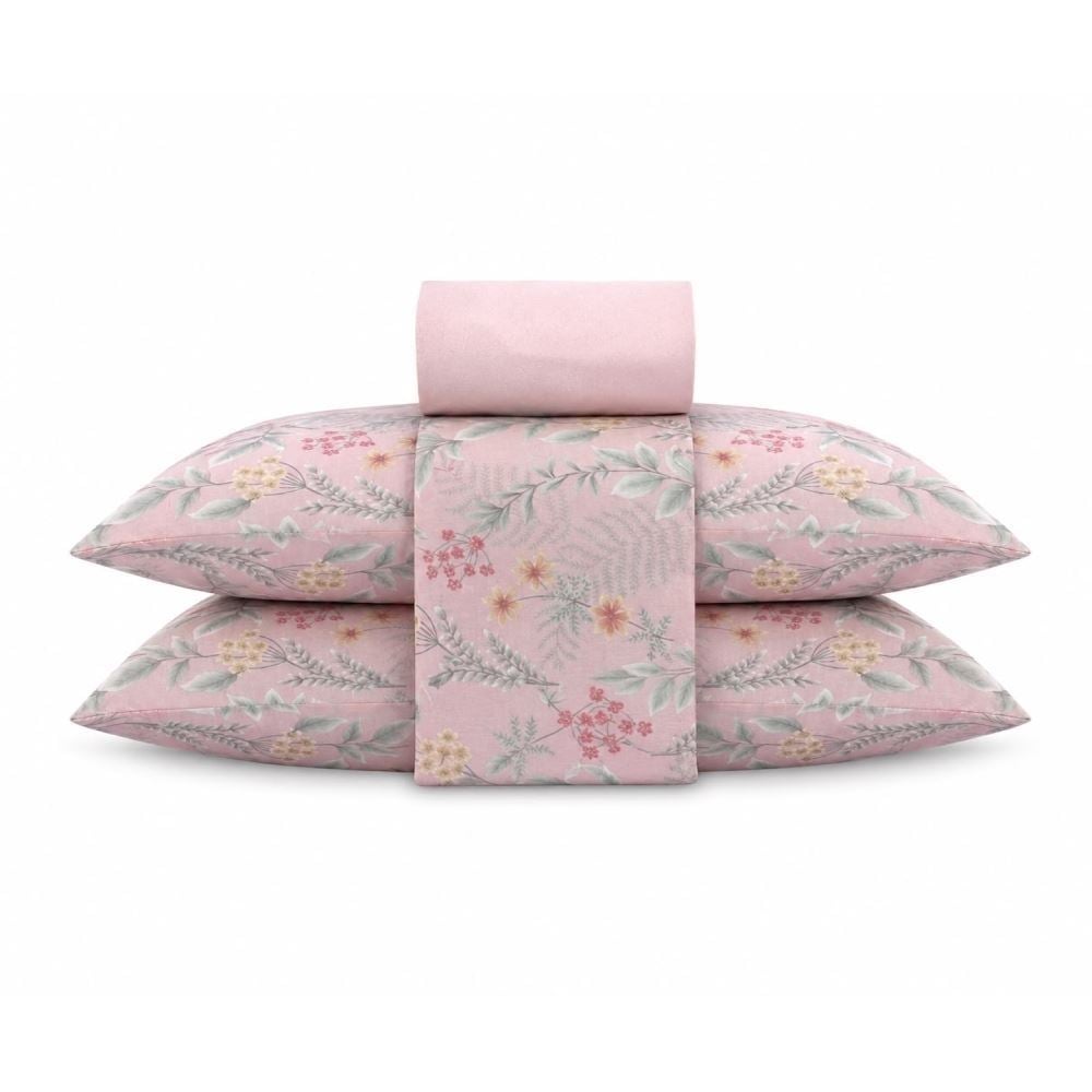 Jogo de Cama Queen Napoli Havan Casa 4 pçs  - Iris Flowers Rose