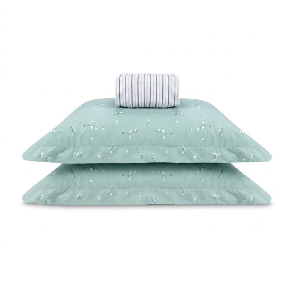 Jogo de Cama Queen Percal Buona Fortuna 3 pçs - Iris Listra Verde