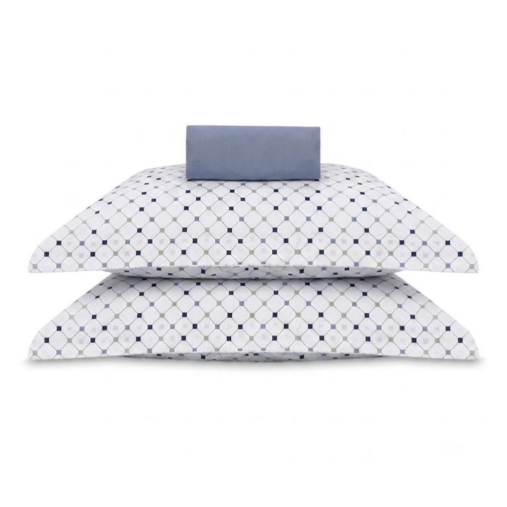Jogo de Cama Queen Percal Buona Fortuna 3 pçs - Patrick Azul
