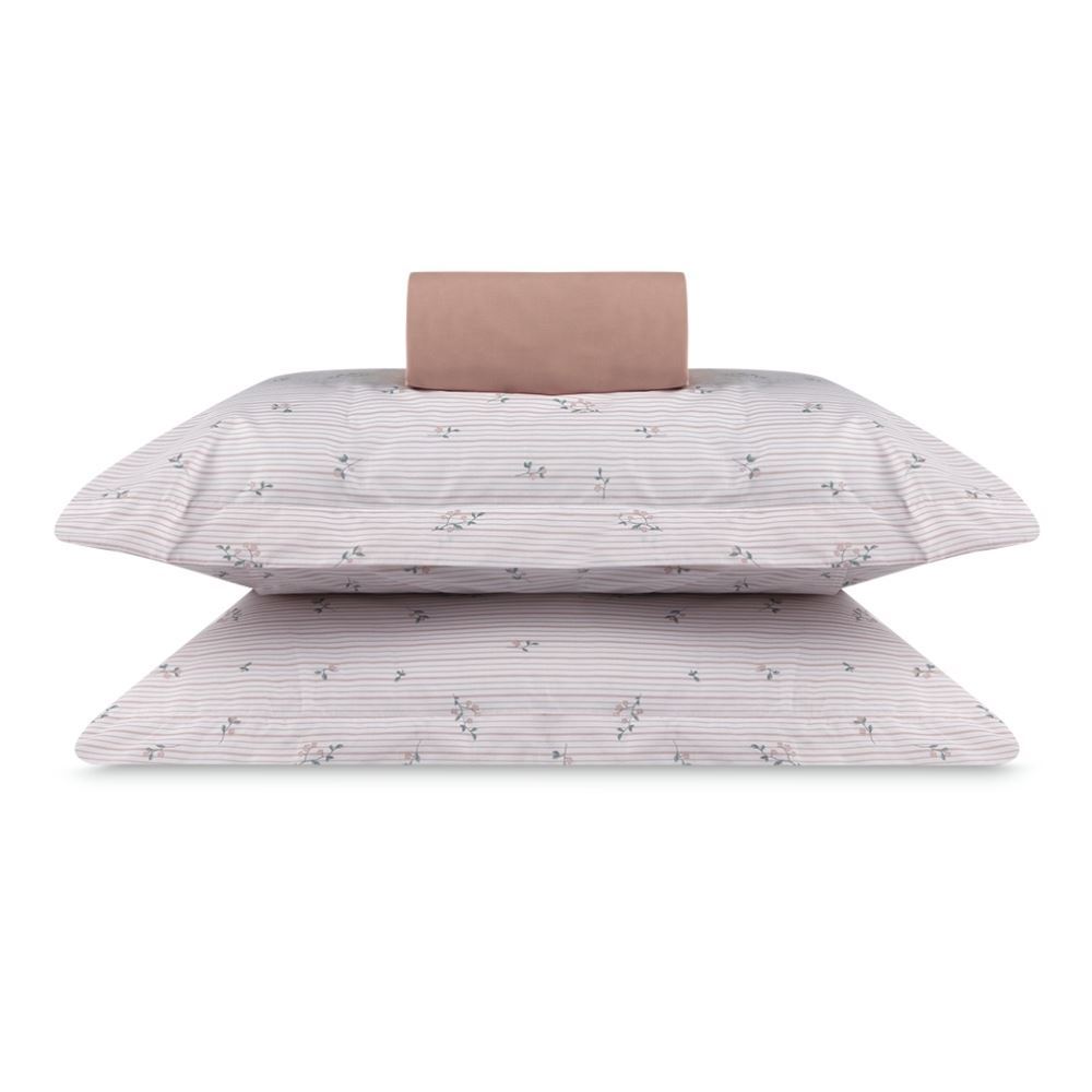 Jogo de Cama Queen Percal Buona Fortuna 3 pçs - Alice Rosa