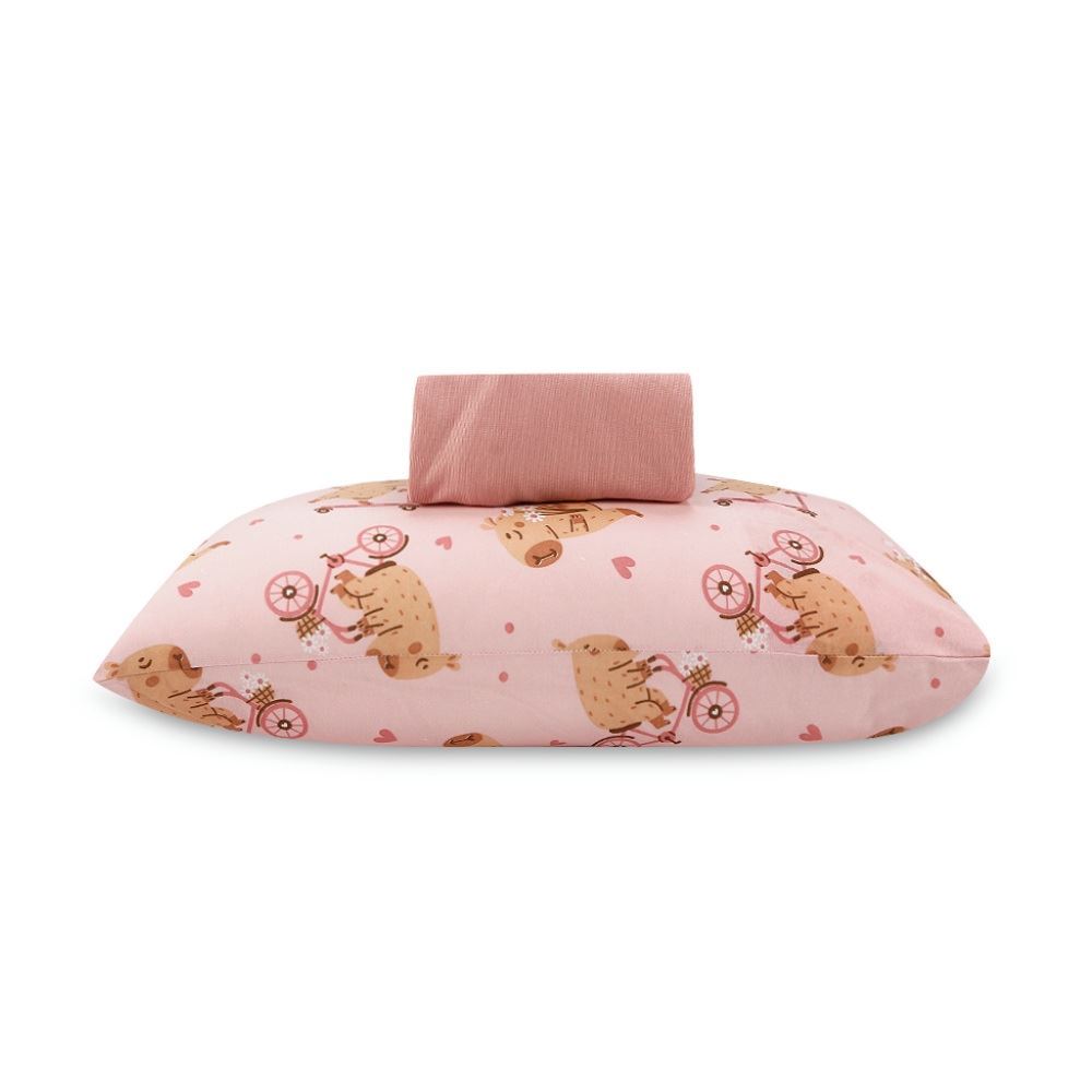 Jogo de Cama Solteiro Kids Malha Solecasa by Havan Kids 2 pçs - Capivara