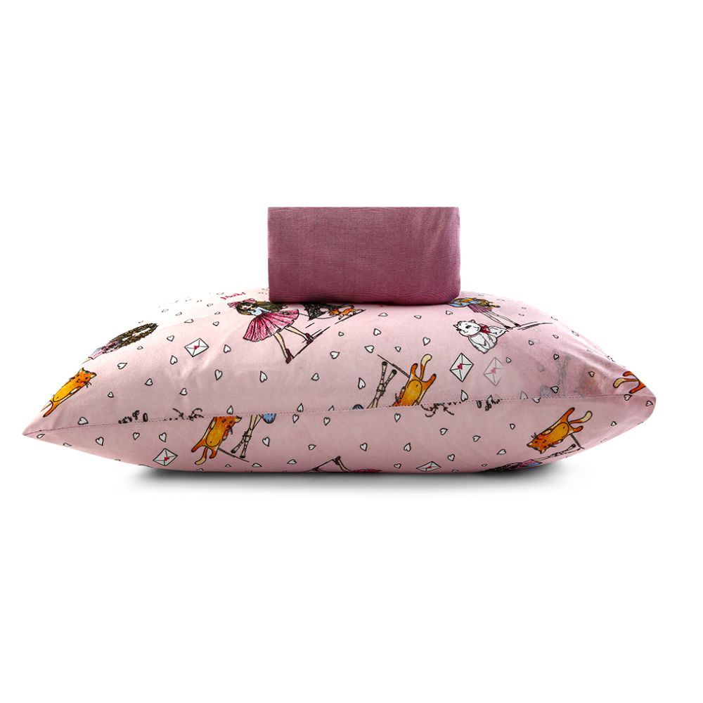 Jogo de Cama Solteiro Kids Malha Solecasa by Havan Kids 2 pçs - Friends in Paris