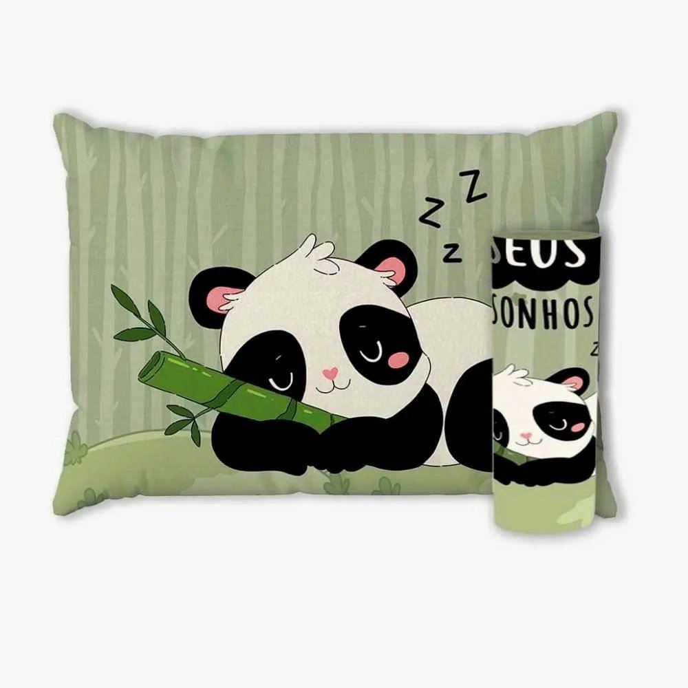 Jogo de Cama Solteiro Clube do Abraço Havan Casa 2 pçs - Mei Mei Panda