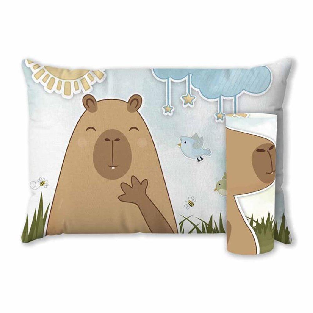 Jogo de Cama Solteiro Clube do Abraço Havan Casa 2 pçs - Cacau Capivara