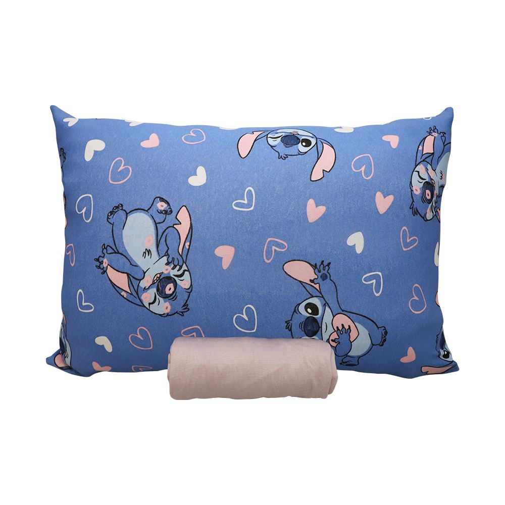 Jogo de Cama Solteiro Malha Estampado Disney - Stitch Sweet Malbec