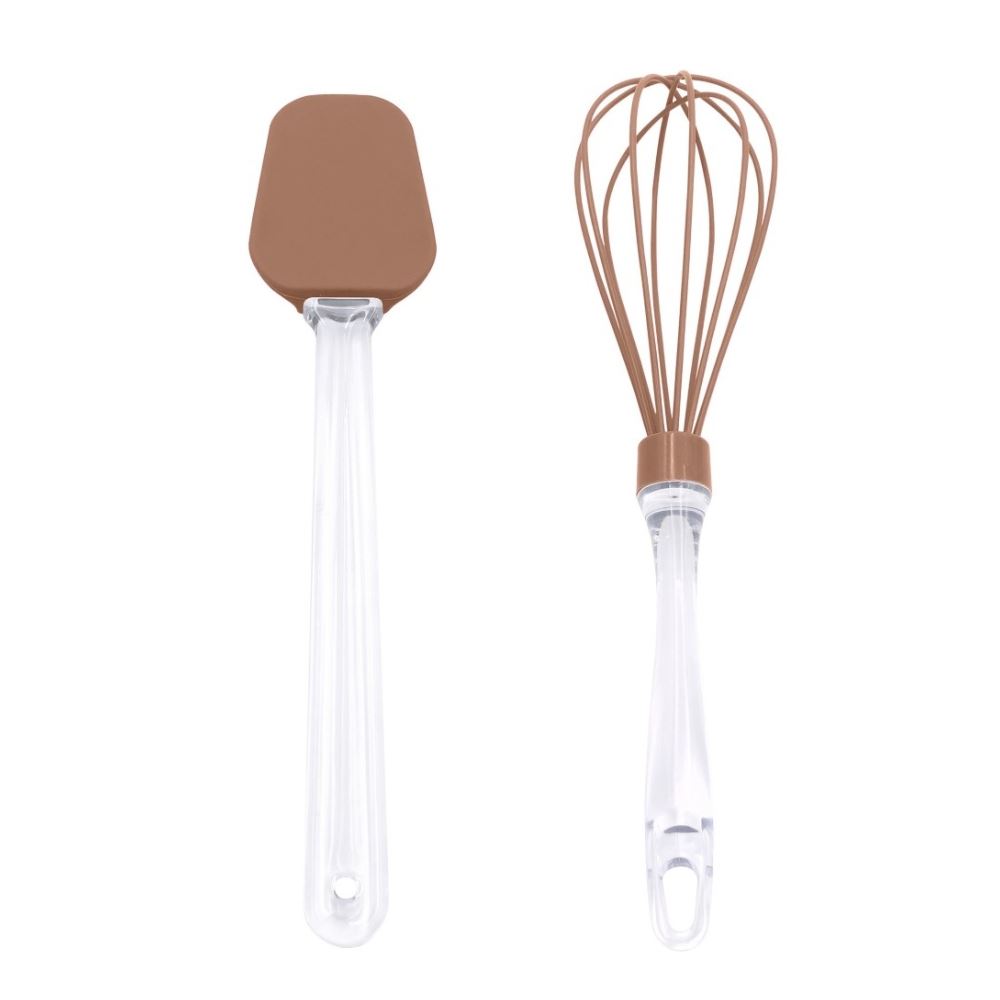 Jogo de Espátula e Batedor Basic Havan Casa 2 Peças - MOCHA MOUSSE