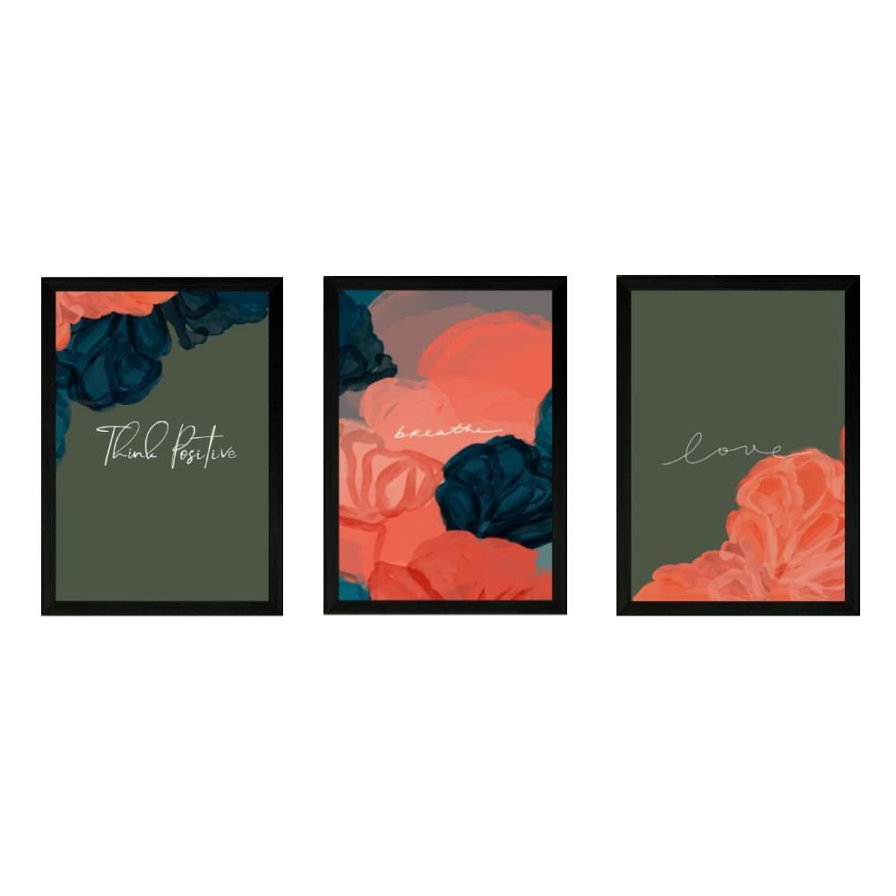 Jogo de Quadros Decorativos 28Cm 3 Peças Fx Quadros - Trio Colors