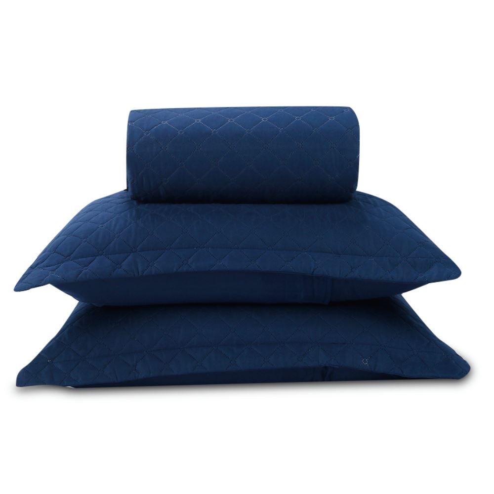 Kit Colcha Casal Lisa Versalhes/Napoli Havan Casa 3 Peças - Midnight Blue