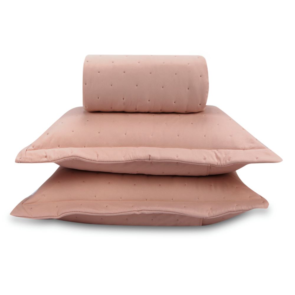 Kit Colcha Casal Requinte 3 Peças Havan Casa - Rosa Tule