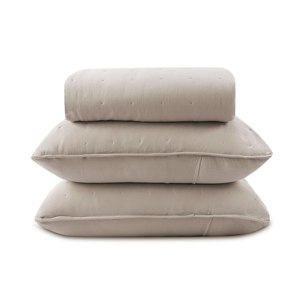 Kit Colcha King Elegance Havan Casa 3 pçs - Cru