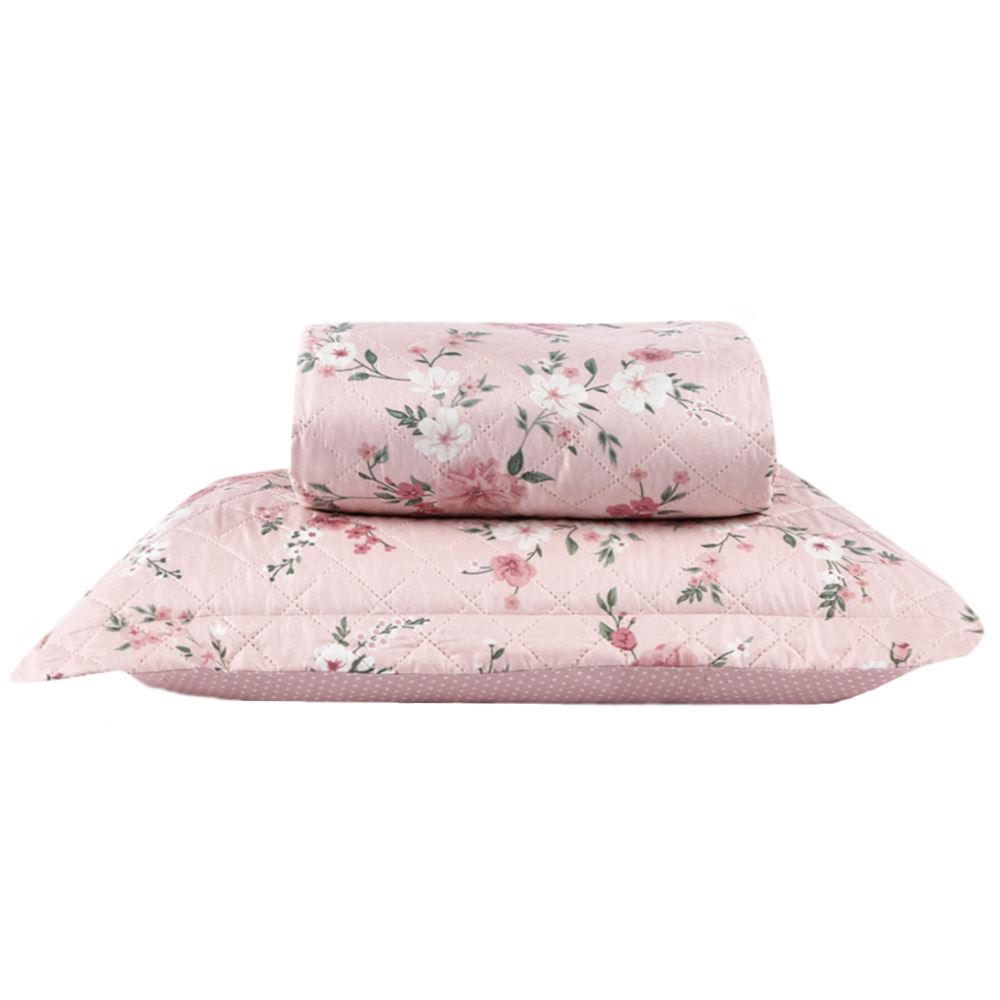 Kit Colcha Solteiro Versalhes/Napoli Estampada Havan Casa 2 pçs - Rose