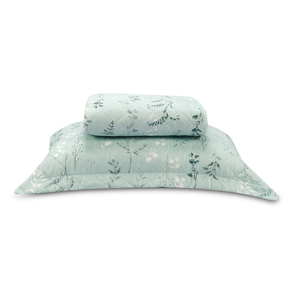 Kit Colcha Solteiro Estampada Versalhes/Napoli Havan Casa 2 Peças - Folhagens Verde