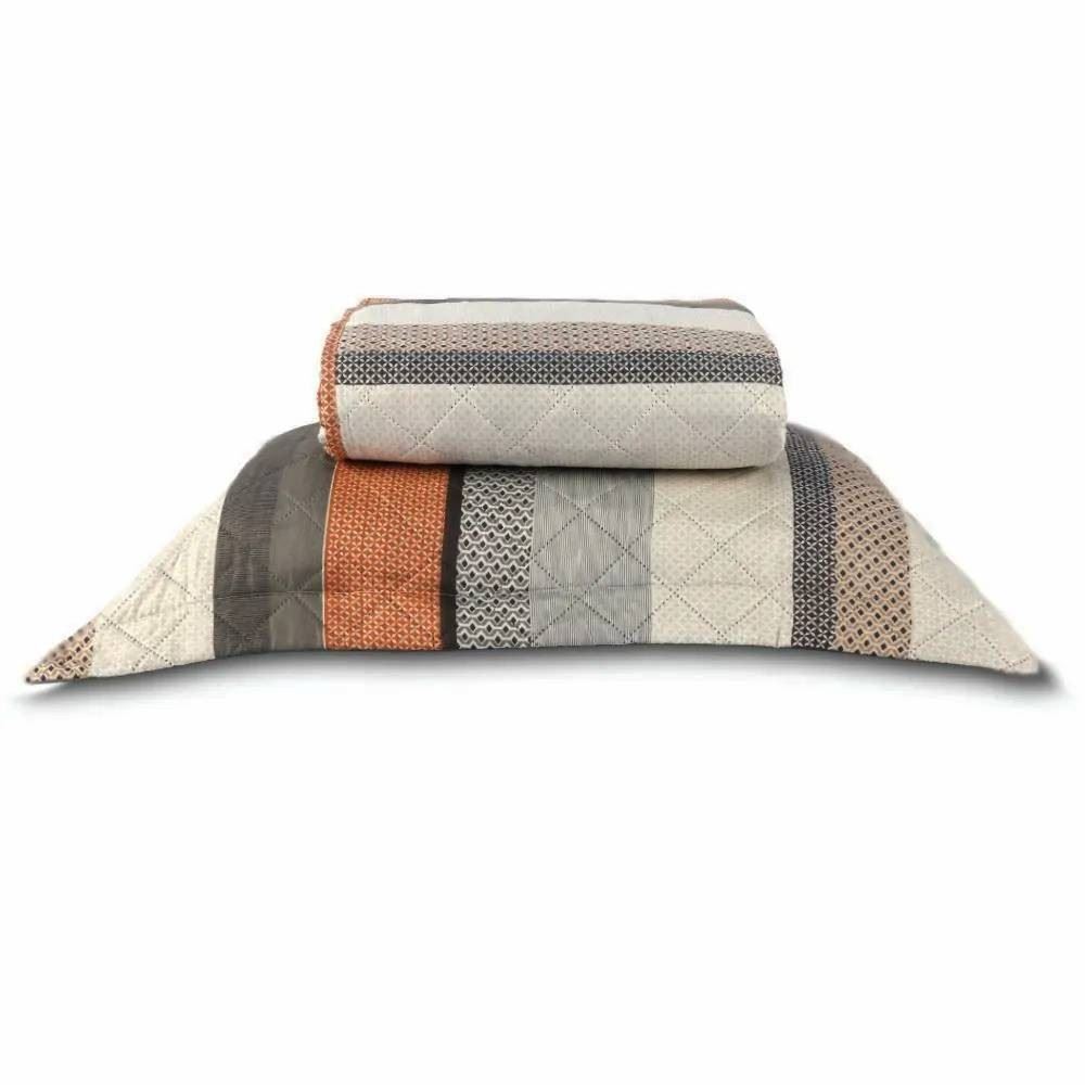 Kit Colcha Solteiro Estampada Versalhes/Napoli Havan Casa 2 Peças - Geo Cinza