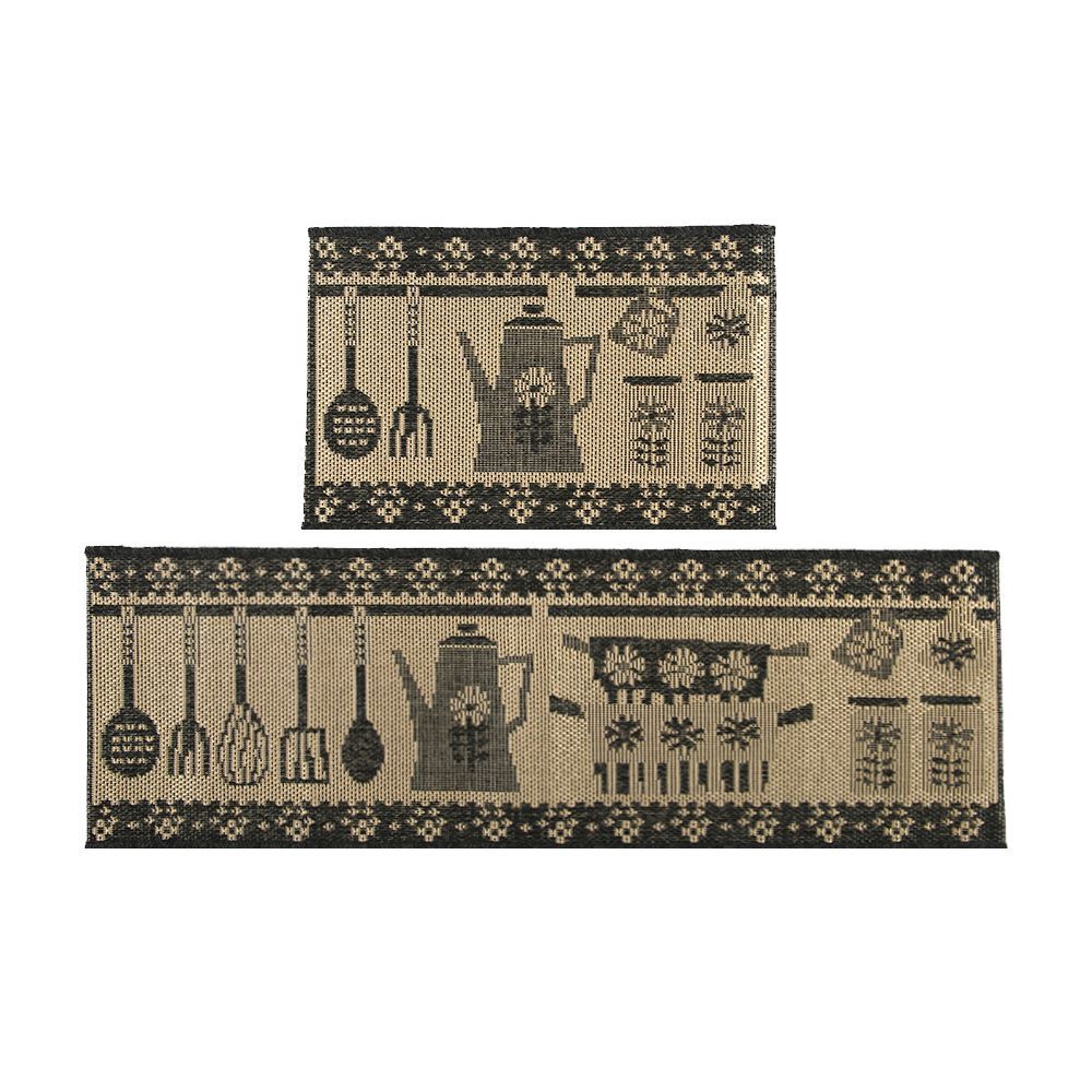 Kit De Tapetes Para Cozinha Sisal 2 Peças Havan Casa - Chumbo