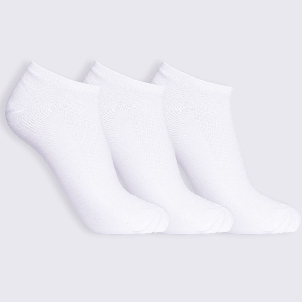 Kit Meia Juvenil 3 Pares Cano Invisível Marmelada - Branco 34/38