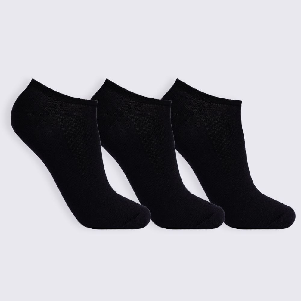 Kit Meia Juvenil 3 Pares Cano Invisível Marmelada - Preto 34/38