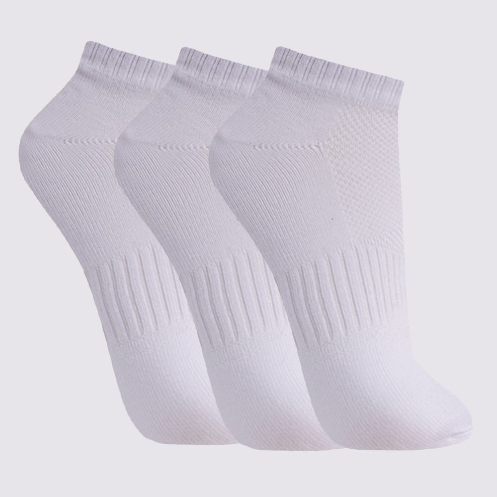 Kit Meia Feminina com 3 Pares Cano Curto Holla Bco/Bco/Bco
