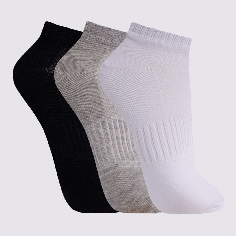 Kit Meia Feminina com 3 Pares Cano Curto Holla Bco/Msc/Pto