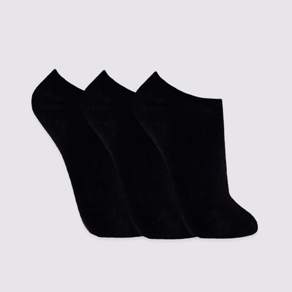 Kit Meia Feminina com 3 Pares Cano Invísivel Holla Pto/Pto/Pto